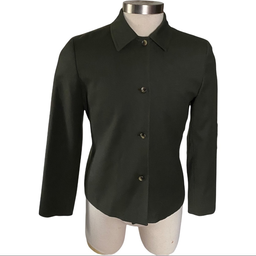 Harve Benard Sport Beautiful Green Soft Wool Full-Lined 4 Button Jacket Women 12